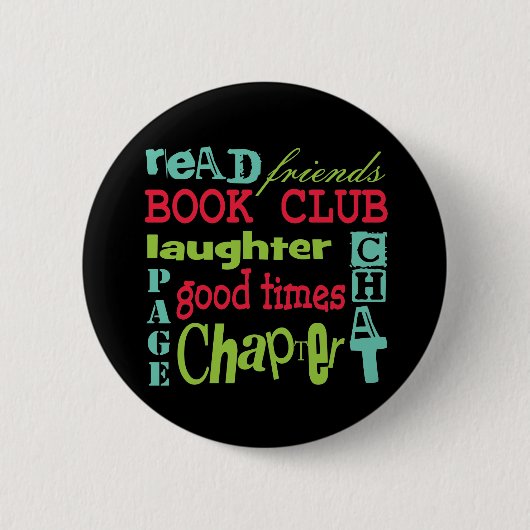Book Club Subway Design door Artinsped Ronde Button 5,7 Cm (Voorkant)