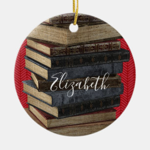 Book Club Teacher Monogram keramisch sieraad Ornament