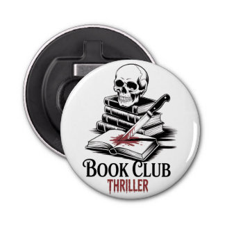 Book Club Thriller Button Flesopener