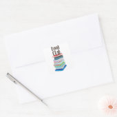 Book Club Vierkante Sticker (Envelop)
