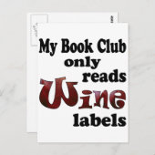 Book Club Wine Labels Briefkaart (Voorkant / Achterkant)