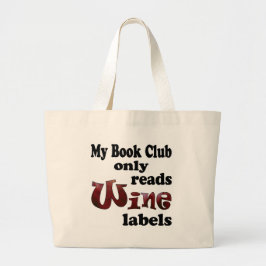 Book Club Wine Labels Grote Tote Bag