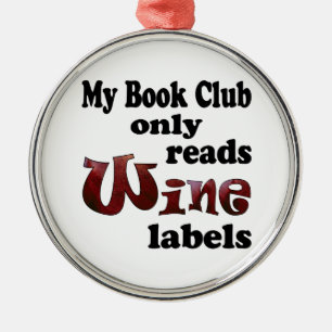 Book Club Wine Labels Metalen Ornament