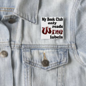 Book Club Wine Labels Vierkante Button 5,1 Cm (In situ)