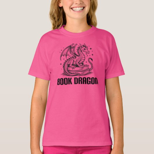 Book Dragon, Fantasy Reader T-shirt (Voorkant)