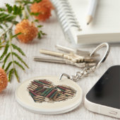 Book Heart Keychain | Vintage Bibliophile Gift (Voorkant Rechts)