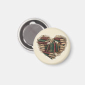 Book Heart Magnet | Vintage Aesthetic Reader Art (Recto/Verso)