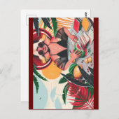 Book Lady Wimsical Briefkaart (Voorkant / Achterkant)