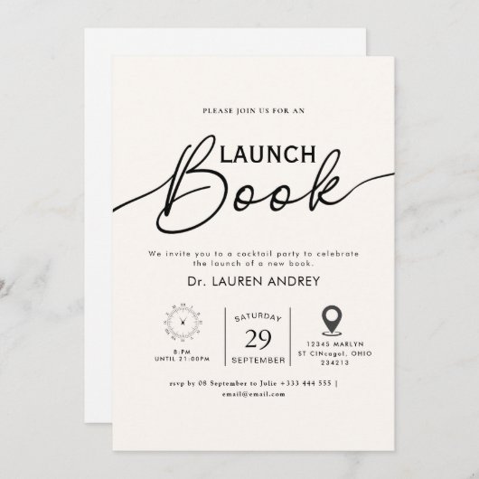 Book Launch Invitation (Devant / Derrière)
