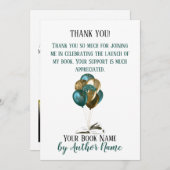 Book Launch Party Balloons Hartelijk dank Kaart (Voorkant / Achterkant)