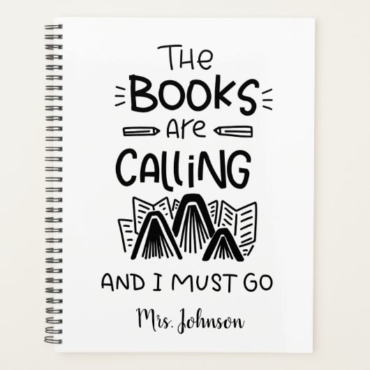 Book Lover, Bookworm Inspirational Quote Planner (Devant)