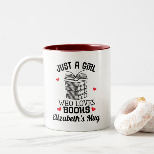 Book Lover Bookworm Reading Gift Tweekleurige Koffiemok