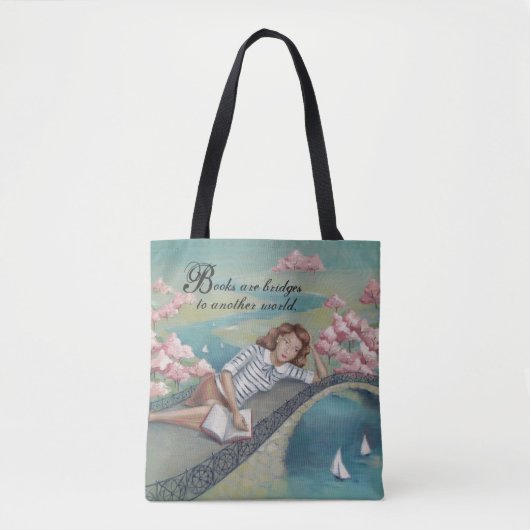 Book Lover Girl Canvas tas (Voorkant)