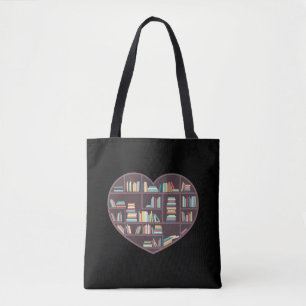 Book Lover Heart Shape Reading Club Librarian Book Draagtas