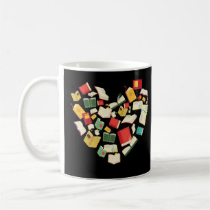 Book Lover Heart Shape Reading Club Librarian Book Koffiemok