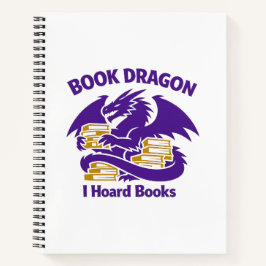 Book Lover Notebook | Book Dragon I Hoard Books Jo Notitieboek