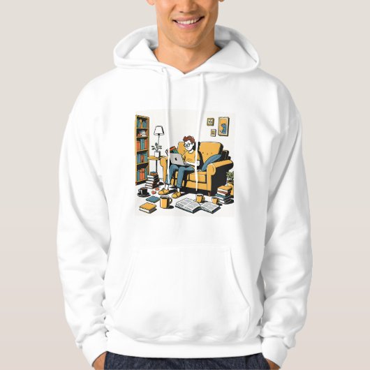 Book Lover on the Couch Hoodie (Voorkant)