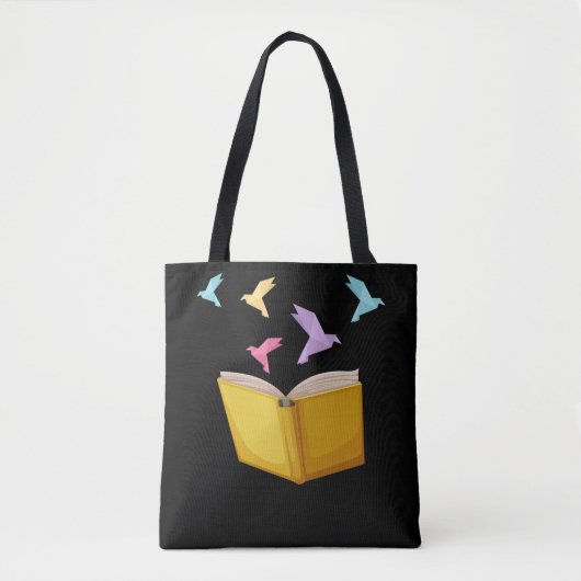 Book Lover Origami Bookworm Literatuur Reader Draagtas (Voorkant)