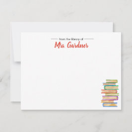 Book Lover Personated Stationery Note Cards Notitiekaartje