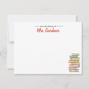 Book Lover Personated Stationery Note Cards Notitiekaartje