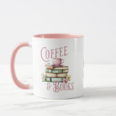 Book Lover Pink Handle Initial Mug (Gauche)