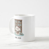 Book Lover Poodle Puppy Pastel Reading Mug Design (Devant gauche)