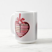 Book Lover Red Heart Shaped Gift Box Classic Mug (Devant gauche)