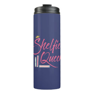 Book Lover Shelfie Queen Blue en Pink Thermosbeker
