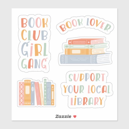 Book Lover Sticker Set (Feuille)