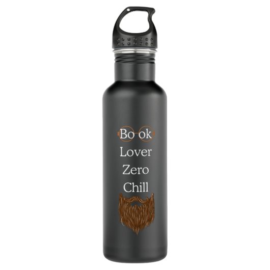 Book Lover Zero Chill Black Water Bottle Waterfles (Voorkant)