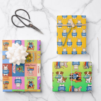 Book lovers bookish animals gift wrap inpakpapier vel