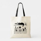 Book Lover's Booktrovert Black Cat Tote Bag (Achterkant)