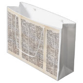 Book Lover's Dictionary Page Gift Bag Groot Cadeauzakje (Voorkant Gekanteld)
