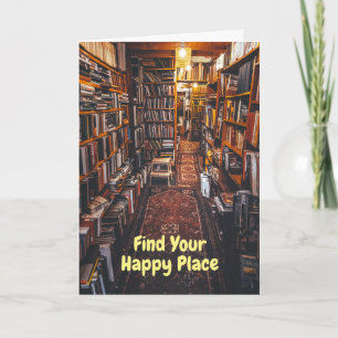 Book Lovers Happy Birthday met boekhandelfoto Kaart