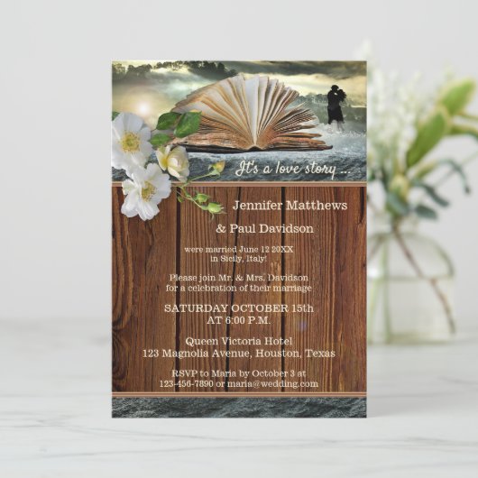 Book Lovers Post of After Wedding Party Invitation Kaart (Staand voorkant)