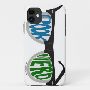Book Nerd Glasses Fun Reader Cartoon Design iPhone 11 Hoesje