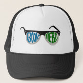 Book Nerd Glasses Fun Reader Cartoon Design Trucker Pet (Voorkant)