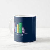 Book Nerd Modern Navy Green Blue Koffiemok (Voorkant links)