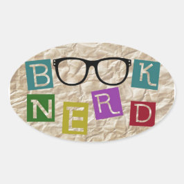 Book Nerd Ovale Sticker