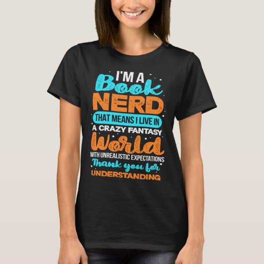 Book Nerd Reading Reader Bookworm Librarian Biblio T-shirt (Voorkant)