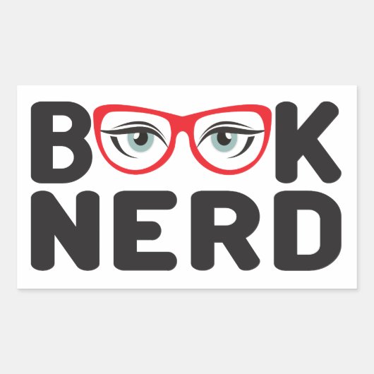 Book Nerd Rechthoekige Sticker (Voorkant)