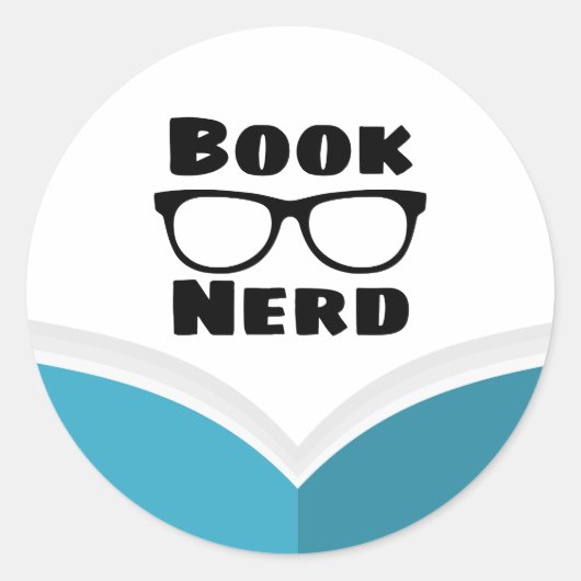 Book Nerd Ronde Sticker (Voorkant)