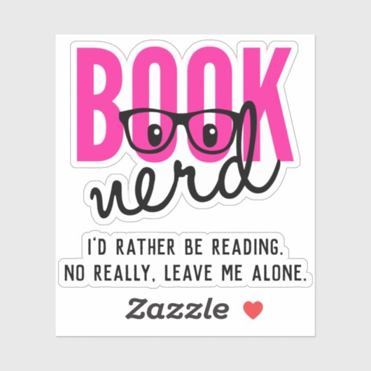 Book Nerd Sticker (Vel)
