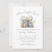 Book New Chapter Floral Bridal Shower Invitation (Devant)