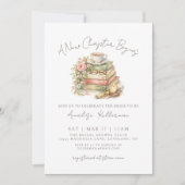 Book New Chapter Floral Bridal Shower Invitation (Devant)
