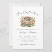 Book New Chapter Floral Bridal Shower Invitation (Devant)