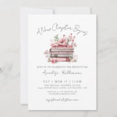 Book New Chapter Floral Bridal Shower Invitation (Devant)