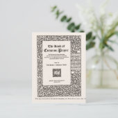 Book of Common Prayer, New York 1800 Briefkaart (Staand voorkant)