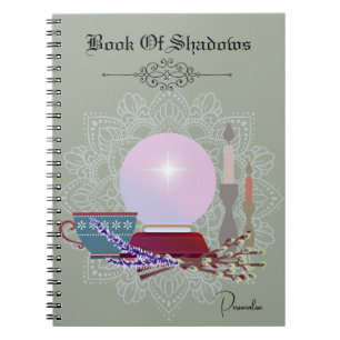 Book of Shadows Crystal Ball Candle Journal Green Notitieboek
