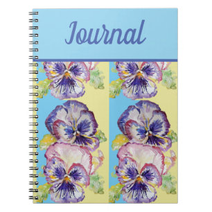 Book Pansy Purple Flower Watercolour Art Notitieboek